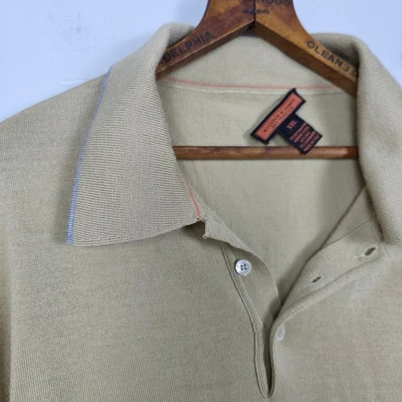 Bullock & Jones San Francisco Merino Wool Cashmere Silk Long Sleeve Polo XXL - Picture 4 of 6